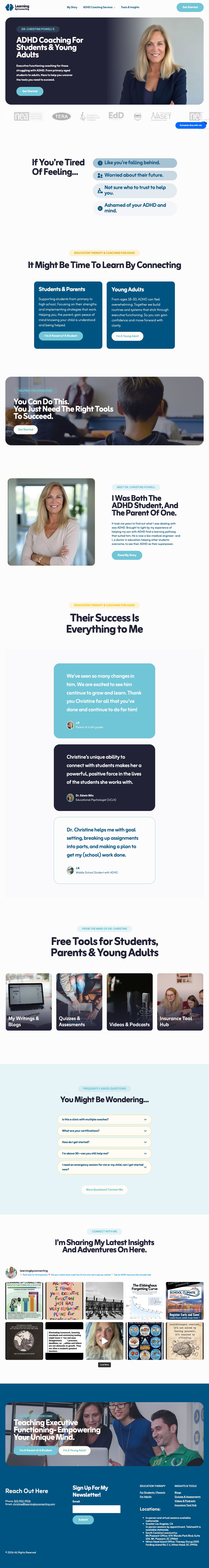 Learning By Connecting website, desktop view