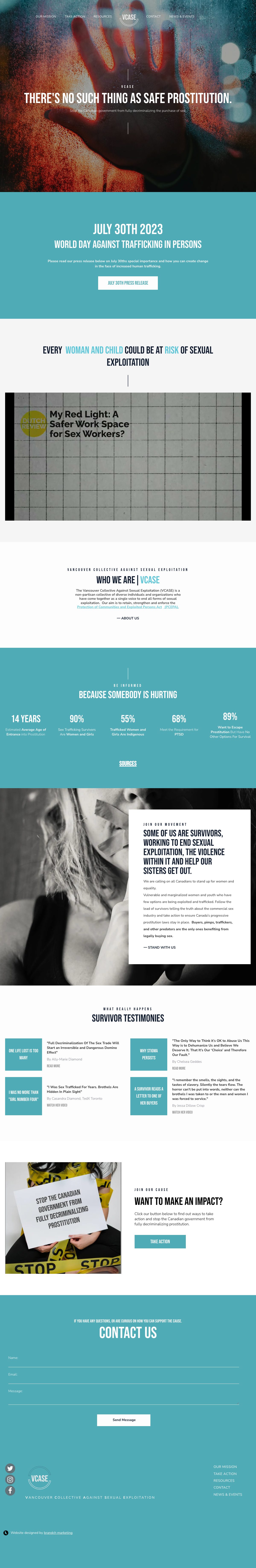 VCASE website, desktop view