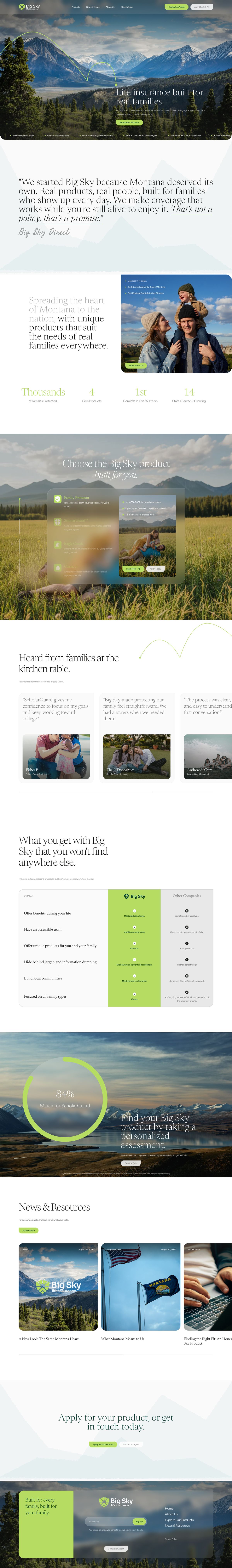 Montana’s Big Sky Direct website, desktop view